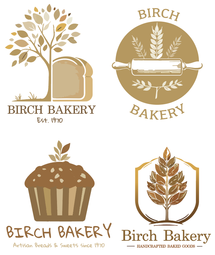 Birch Bakery logo designs